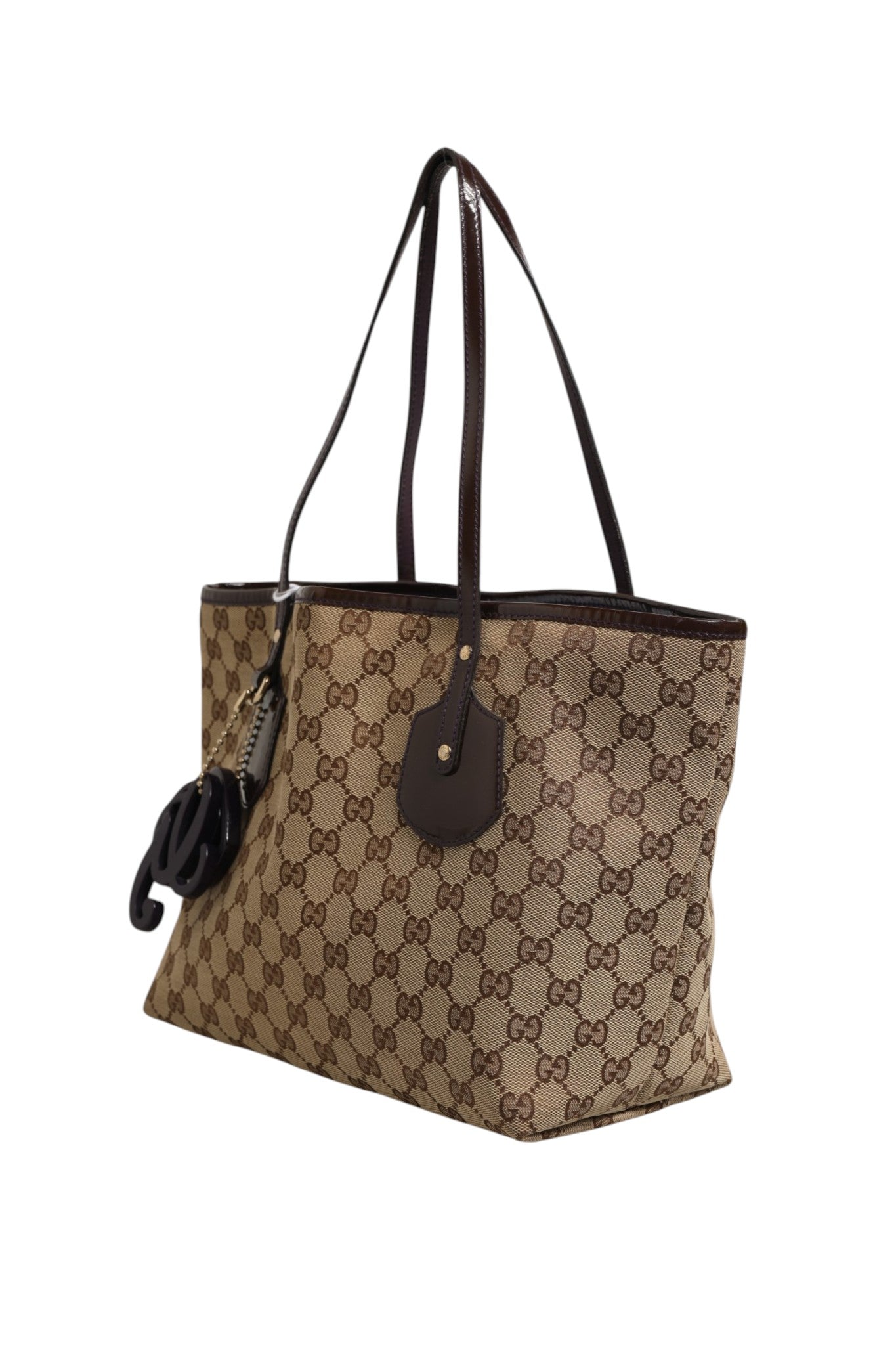 Beige Canvas Jolie Charm Medium Tote Bag