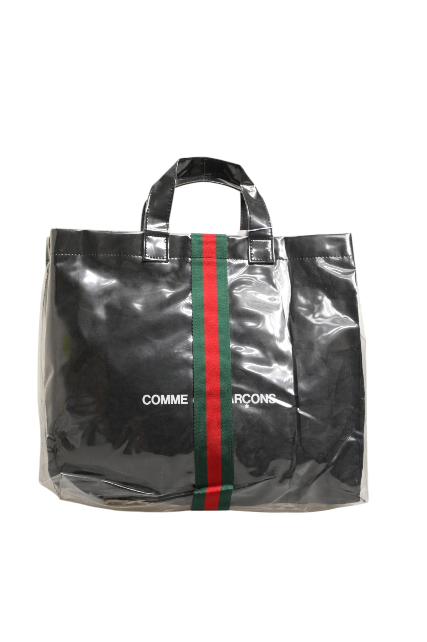 Schwarze Leder-GG-x-Comme-des-Garçons-Tragetasche