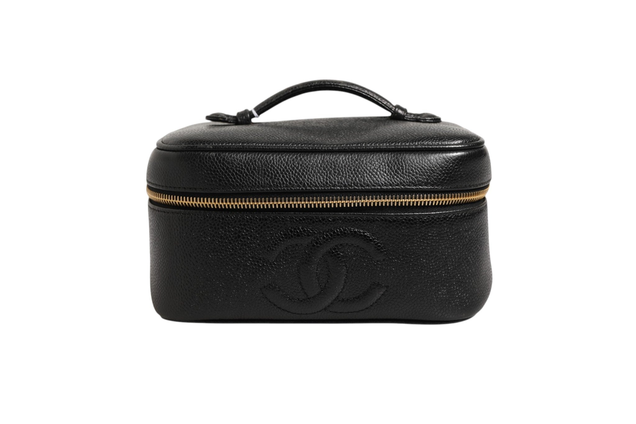 Schwarz-goldene Kosmetiktasche aus Synthetik