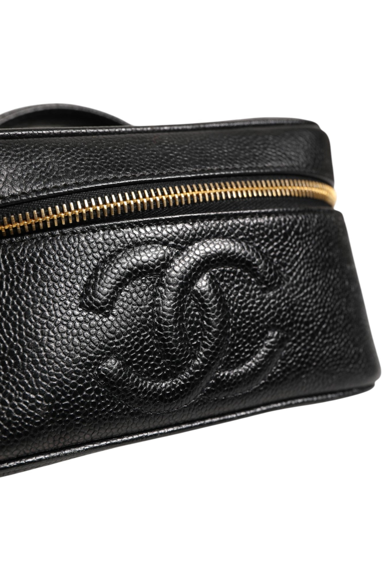 Chanel Black and gold makeup bag