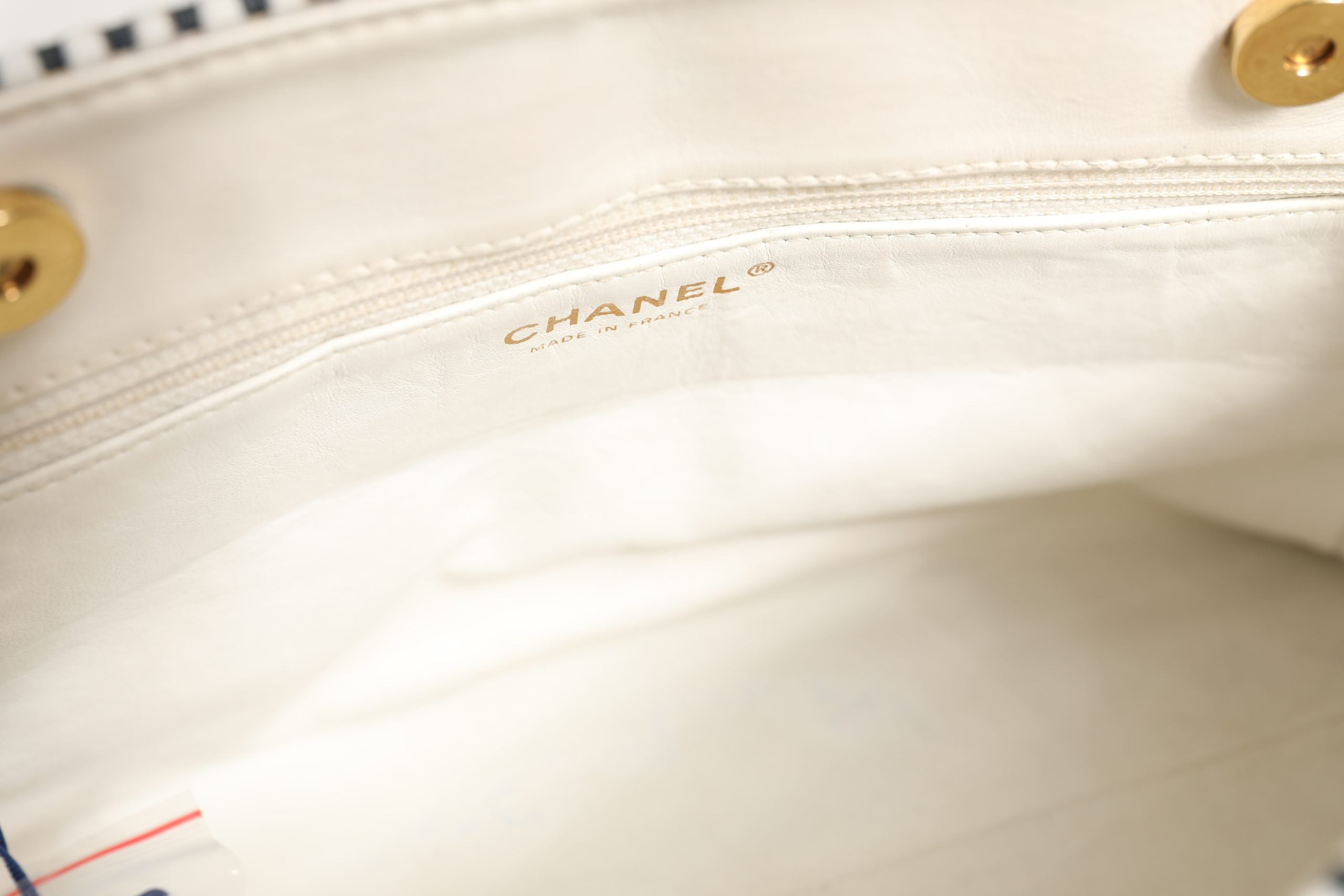 White Leather Quilted Mini Bag 22 by Chanel