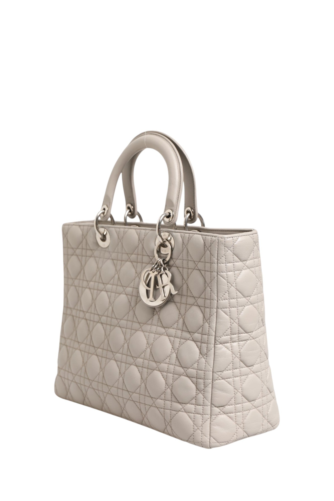 Grey Lady Dior Large Leather Cannage Bag