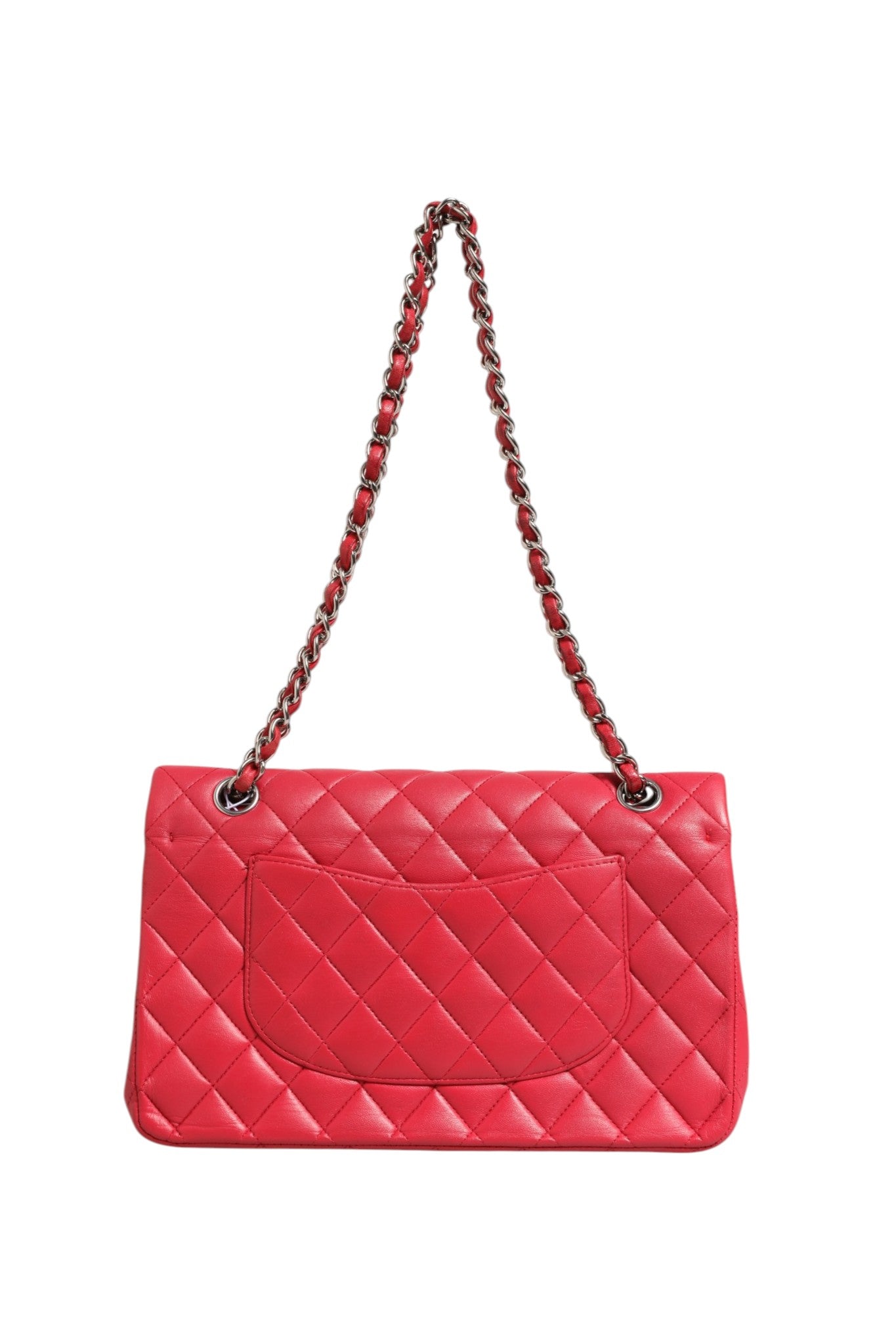 Red Leather Classic 25 Medium Flap Bag