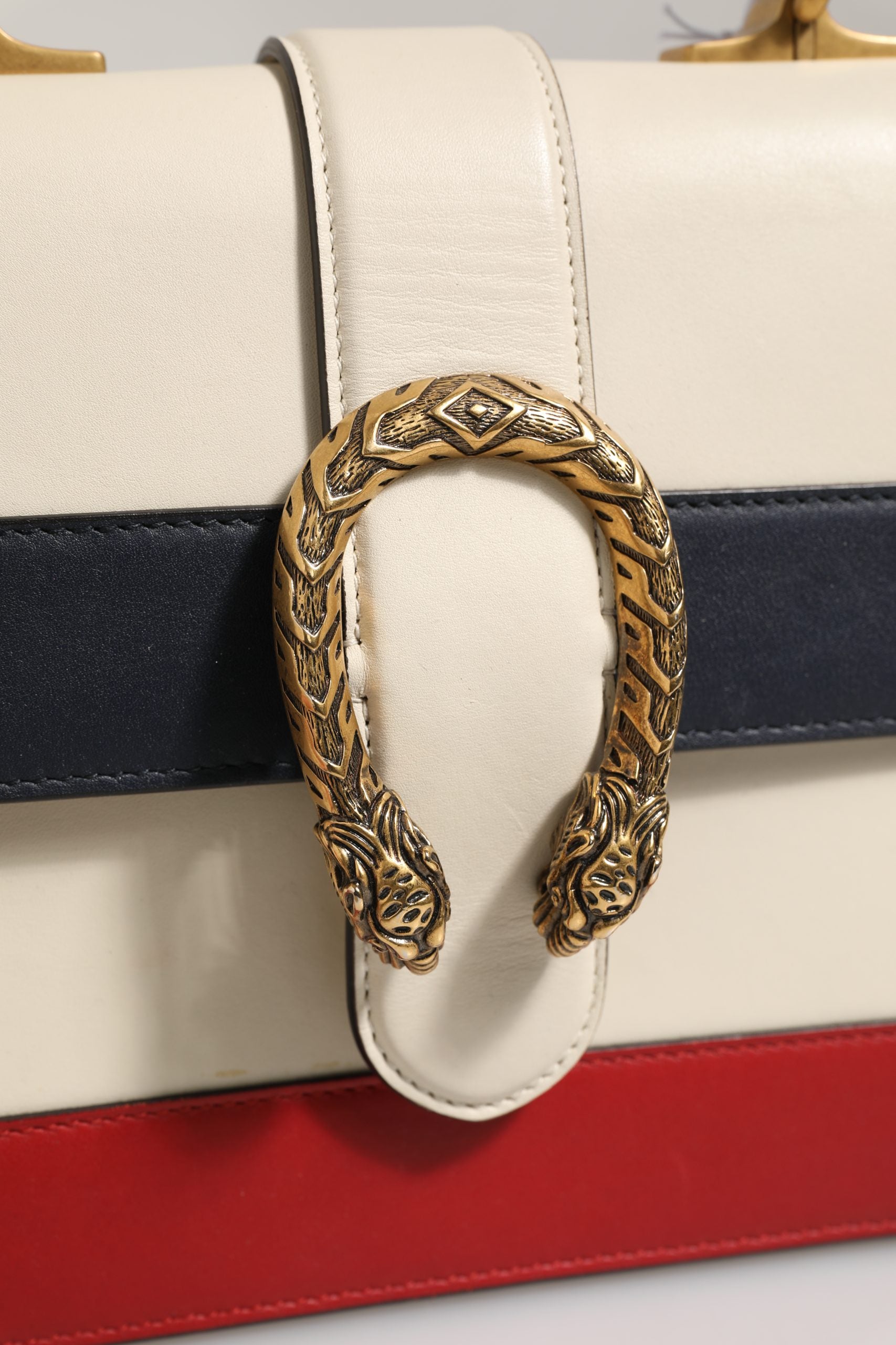 Sac à poignée supérieure en cuir color block Gucci Dionysus Bamboo