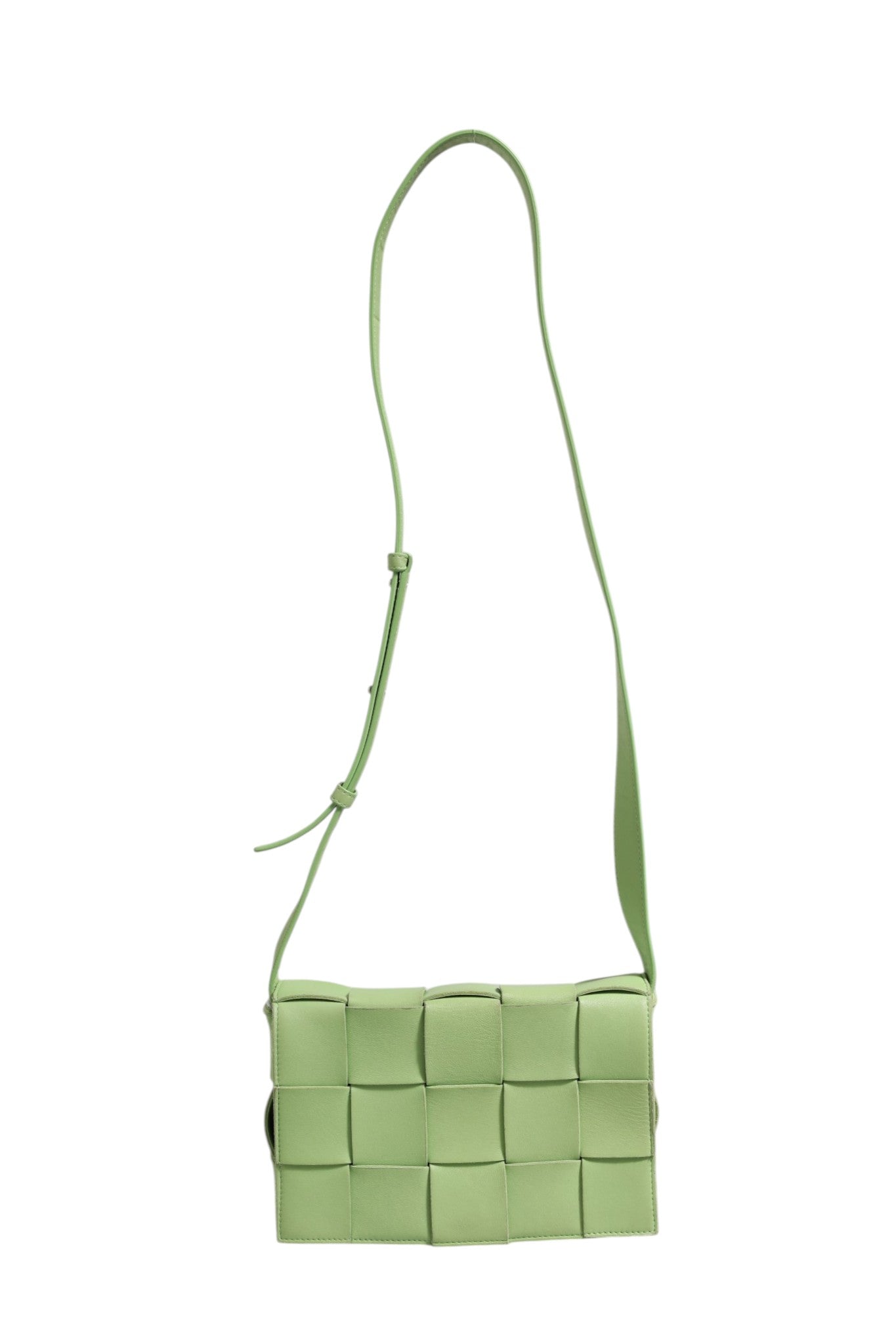 Green Leather Cassette Crossbody Bag