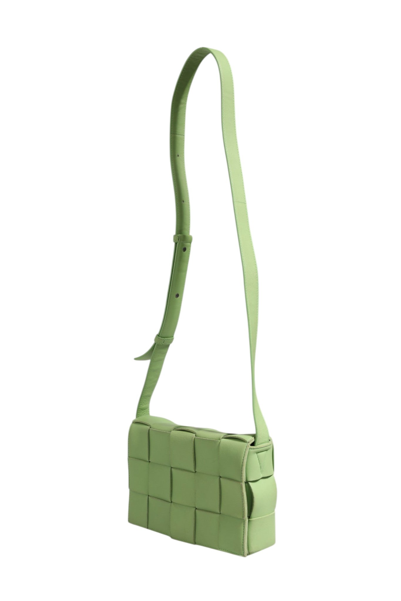 Green Leather Cassette Crossbody Bag