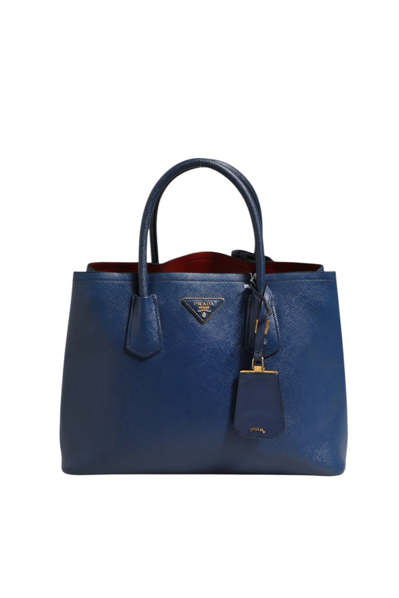 Blaue Leder 2-Wege-Tasche