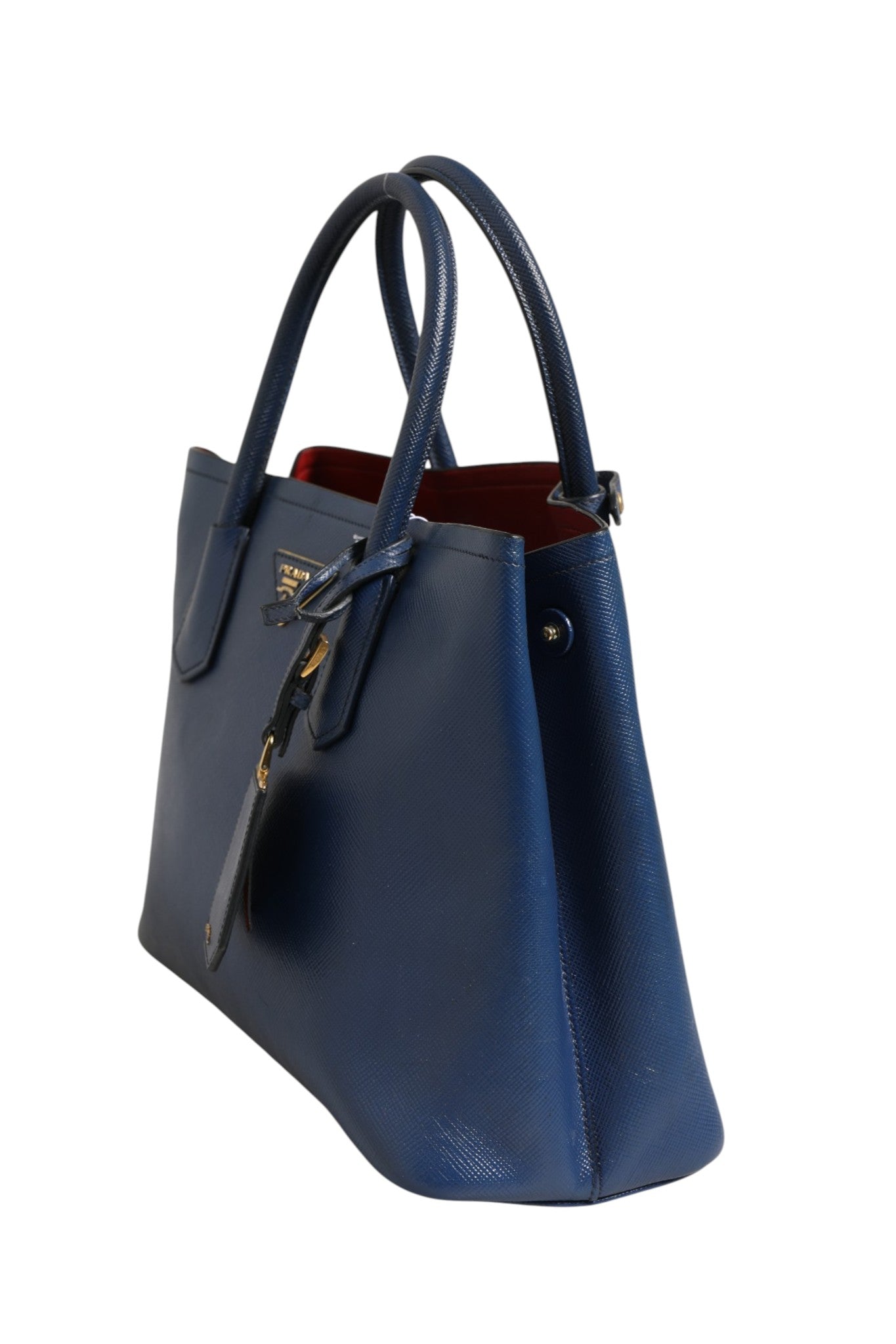 Prada blaue Saffiano Leder 2-Wege-Tasche