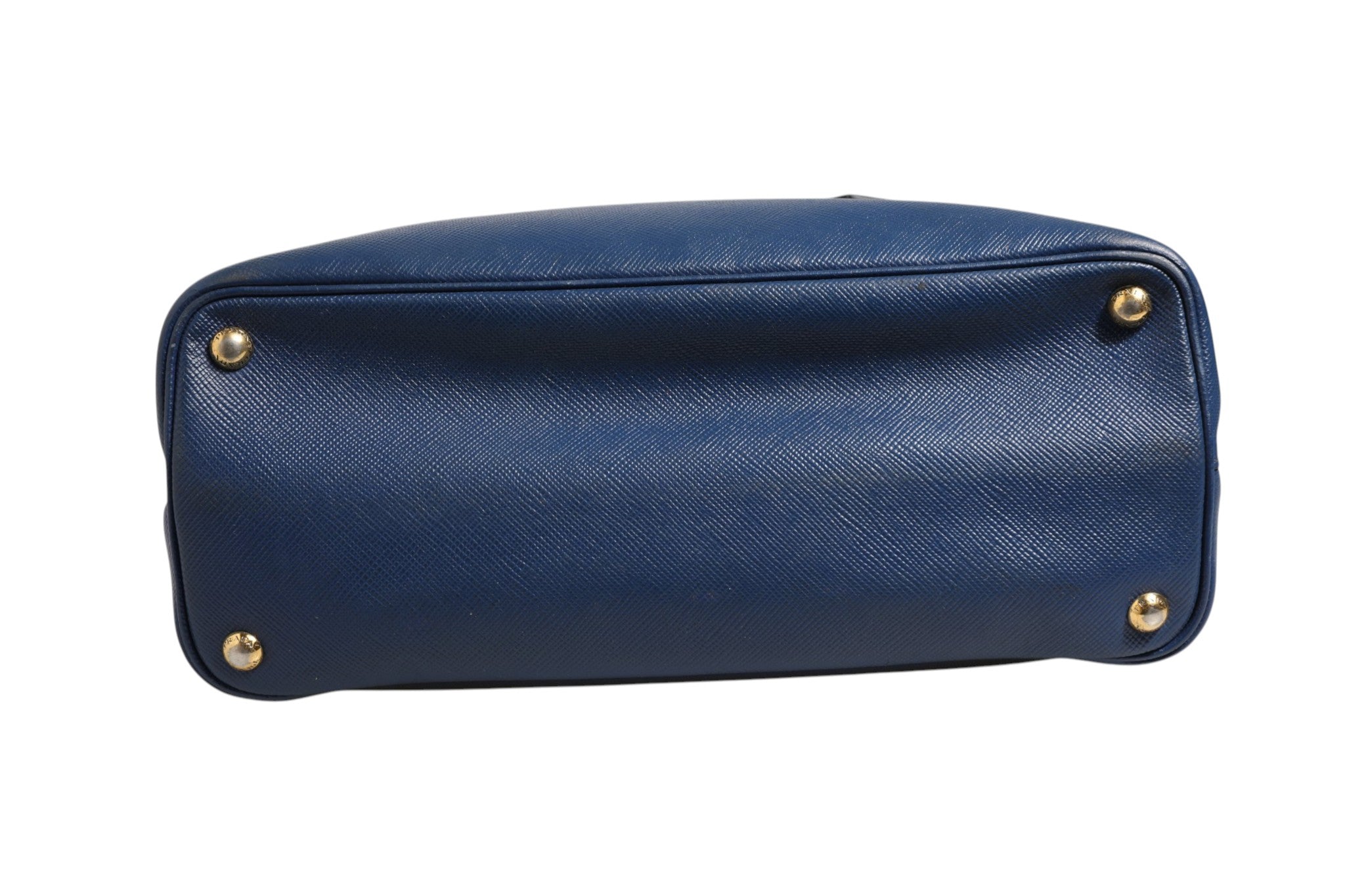 Prada blaue Saffiano Leder 2-Wege-Tasche