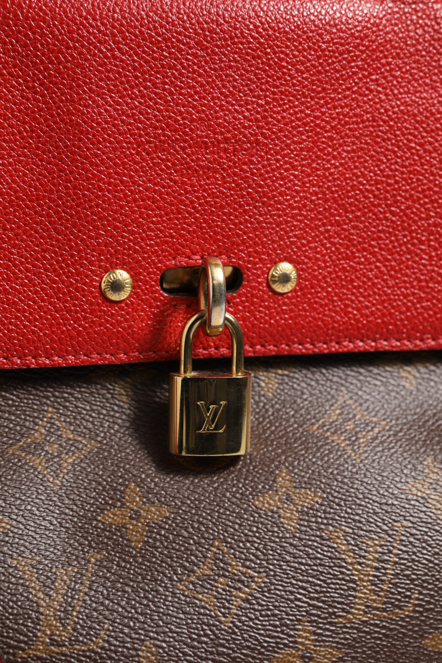 Red Venus Monogram Synthetic 2-Way Bag