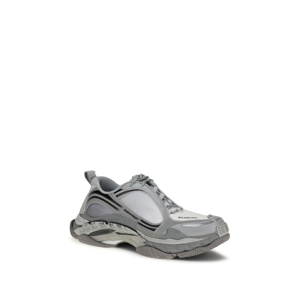 Gray Synthetic Athletic Sneakers with Triple Sole