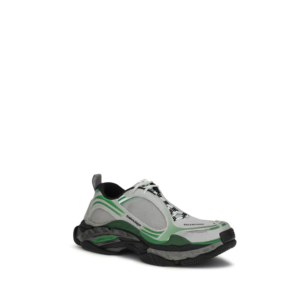 Gray Synthetic Athletic Sneakers with Triple S.2 Design
