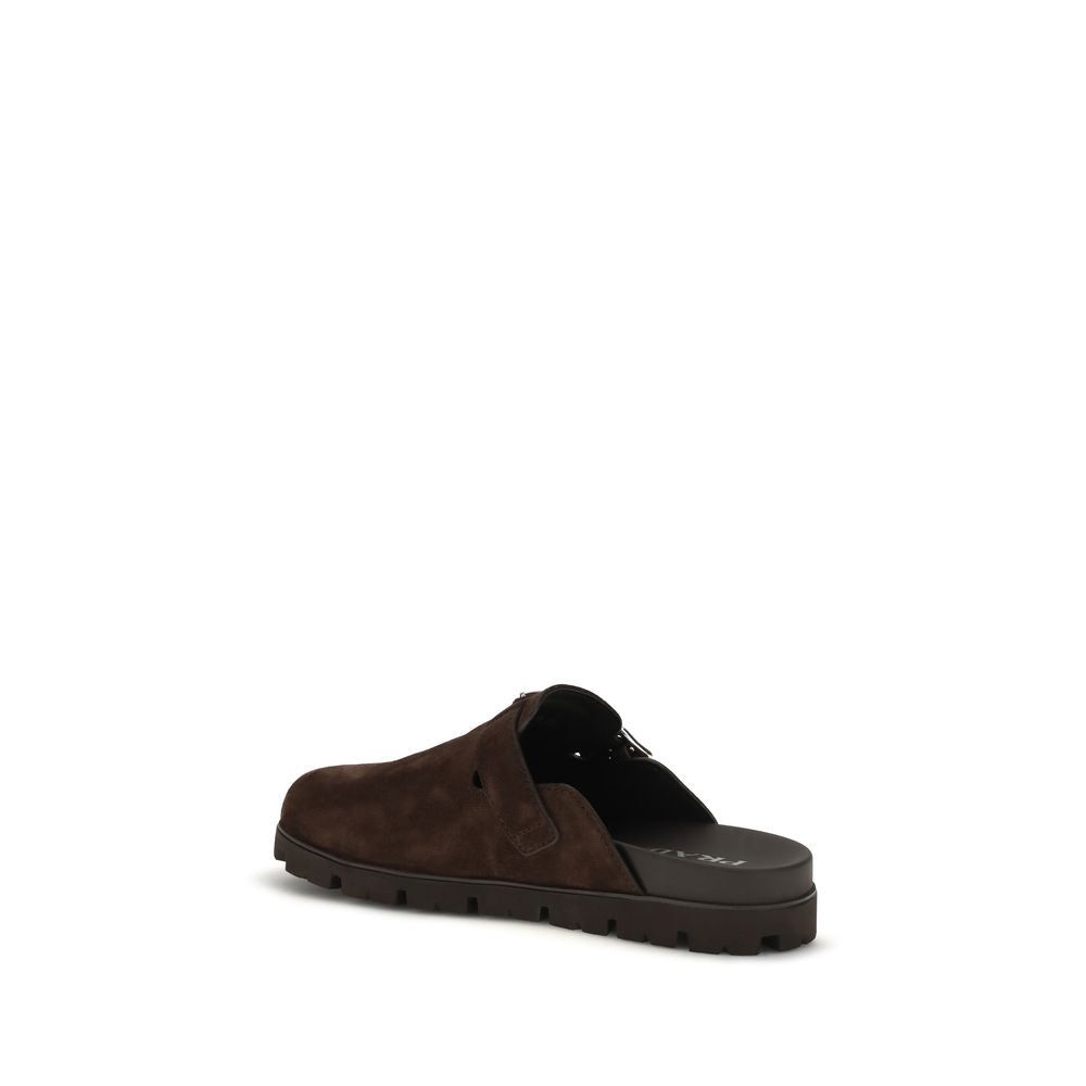 Prada Mules aus braunem Kalbsleder Bos Taurus