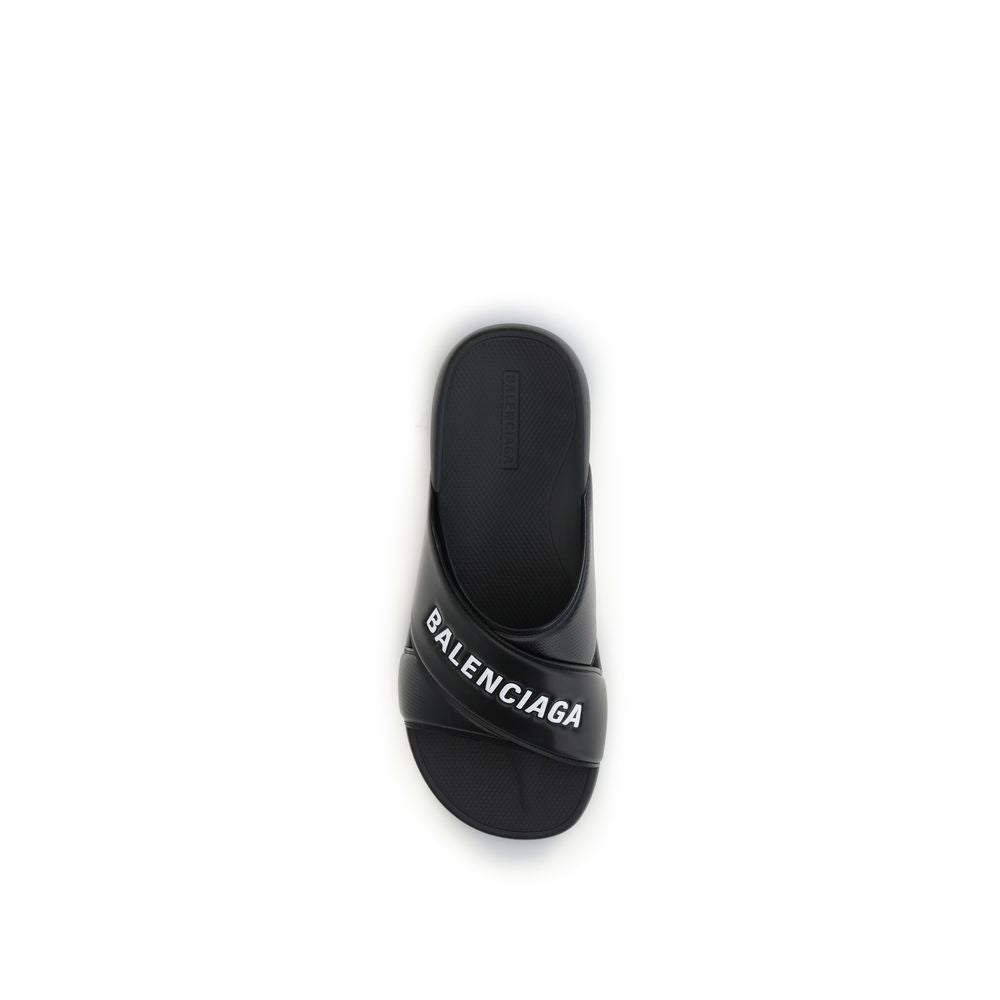 Balenciaga Schwarze Gummipantoletten
