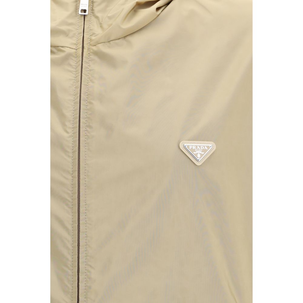 Veste Prada coquille en polyamide recyclé beige