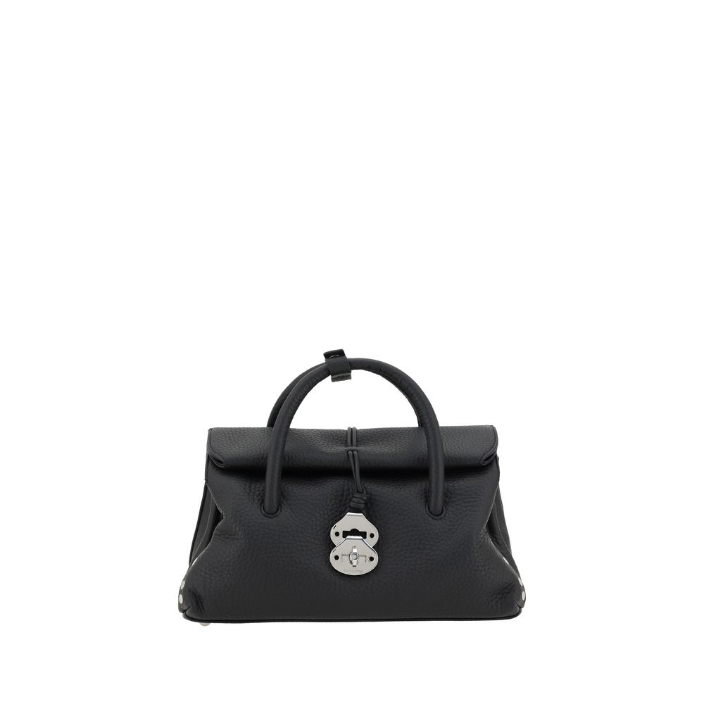 Schultertasche aus schwarzem Rindsleder