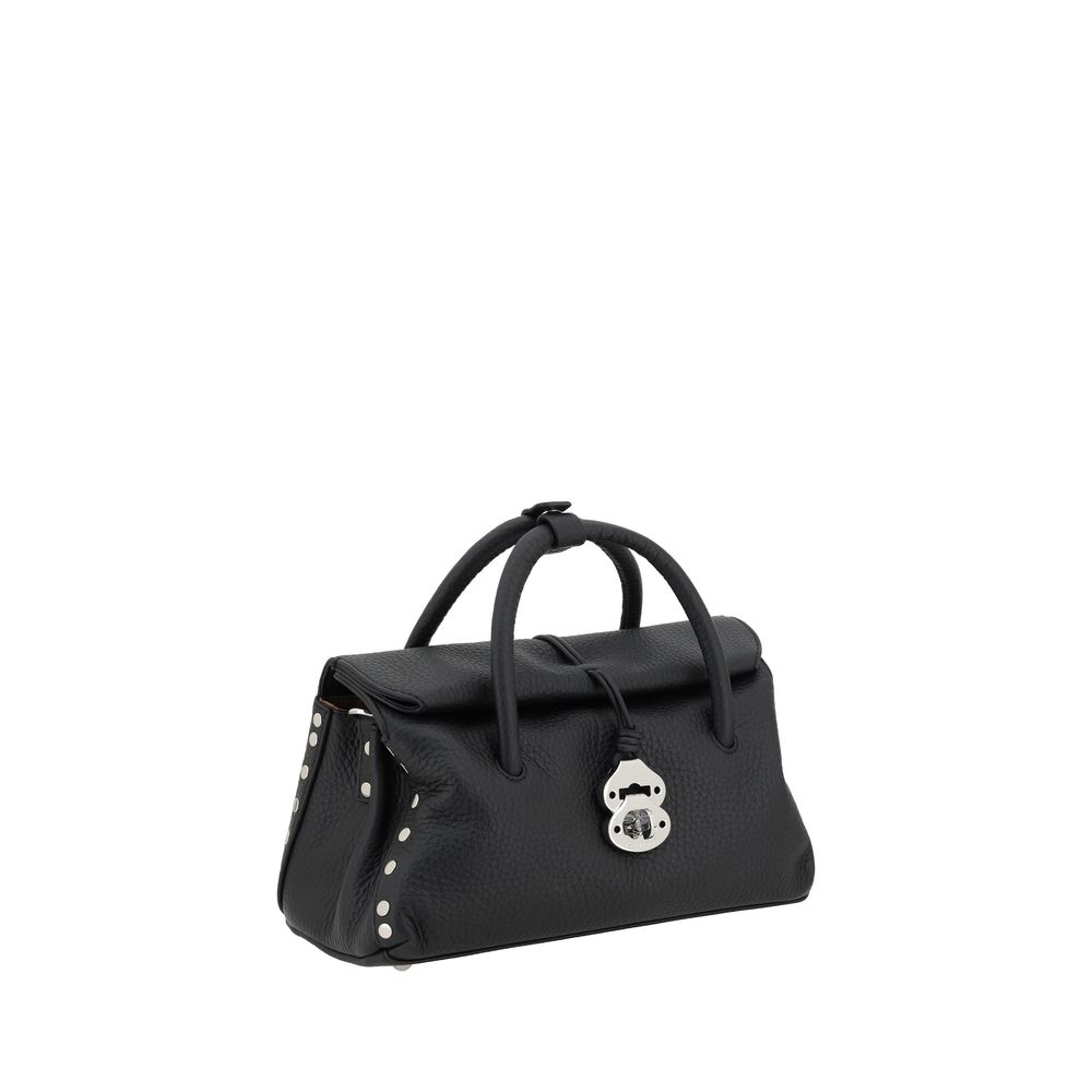 Schultertasche aus schwarzem Rindsleder