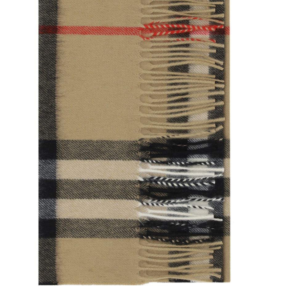 Brown Wool Scarf with Archive Check Pattern