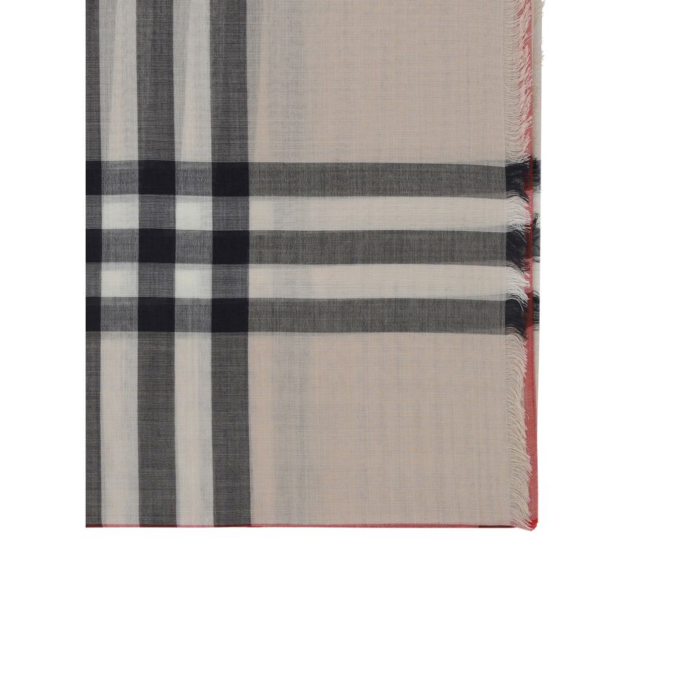 Schal aus beiger Wolle und Seide mit Burberry Archive Check