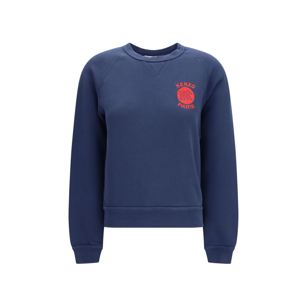 Blaues Baumwoll-Sweatshirt mit Kenzo Paris Emblem-Stickerei