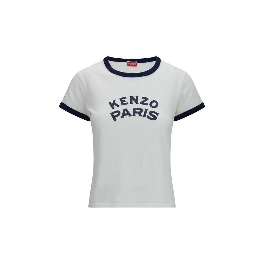 White Cotton T-Shirt with Kenzo Paris Emblem