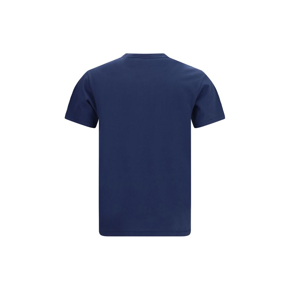 Blaues Baumwoll-T-Shirt mit Kenzo-Tulpenstickerei