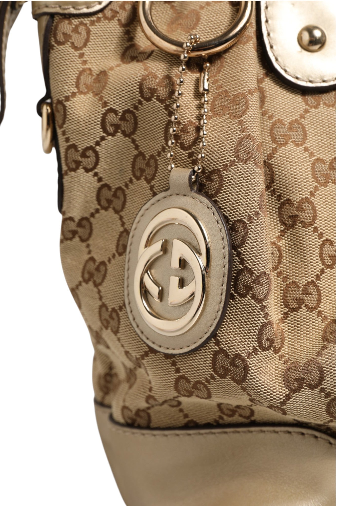 Beige Canvas Sukey Satchel Bag