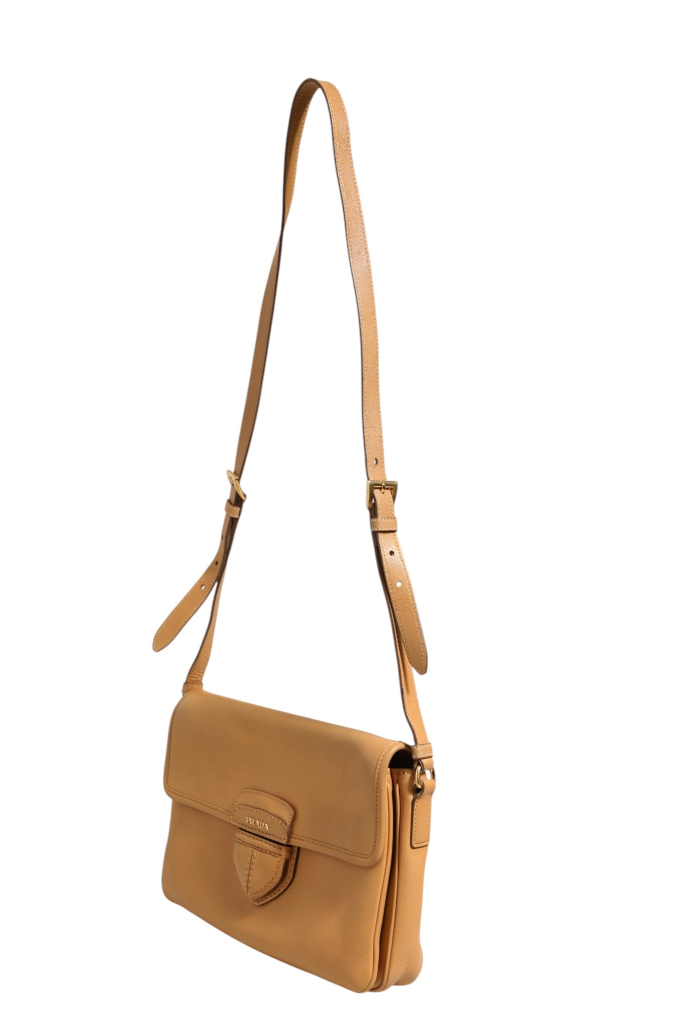 Beige Sidonie Leather Shoulder Bag Pebble Texture