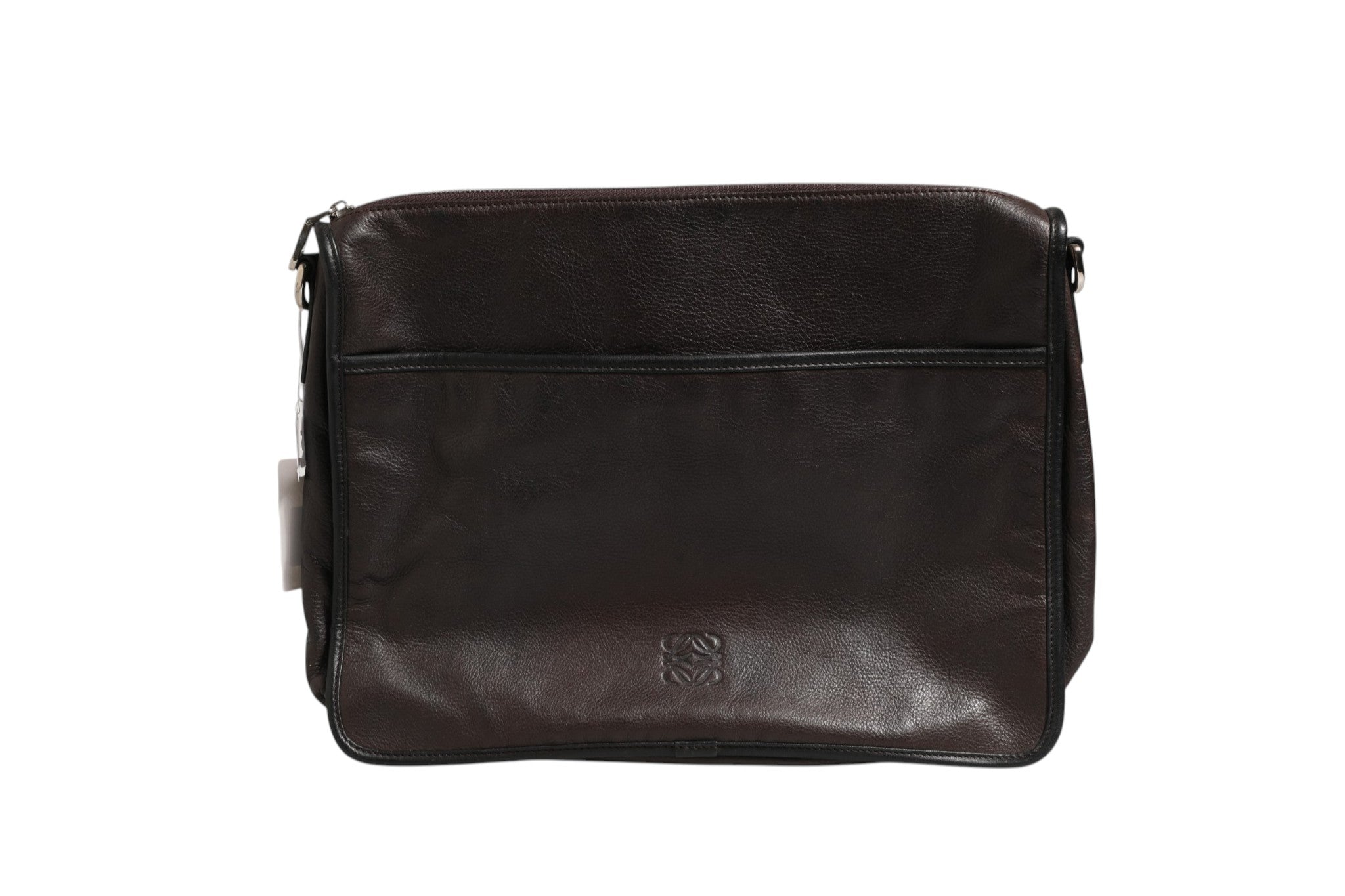 Brown Leather Trafalgar Mason Messenger Bag with Strap