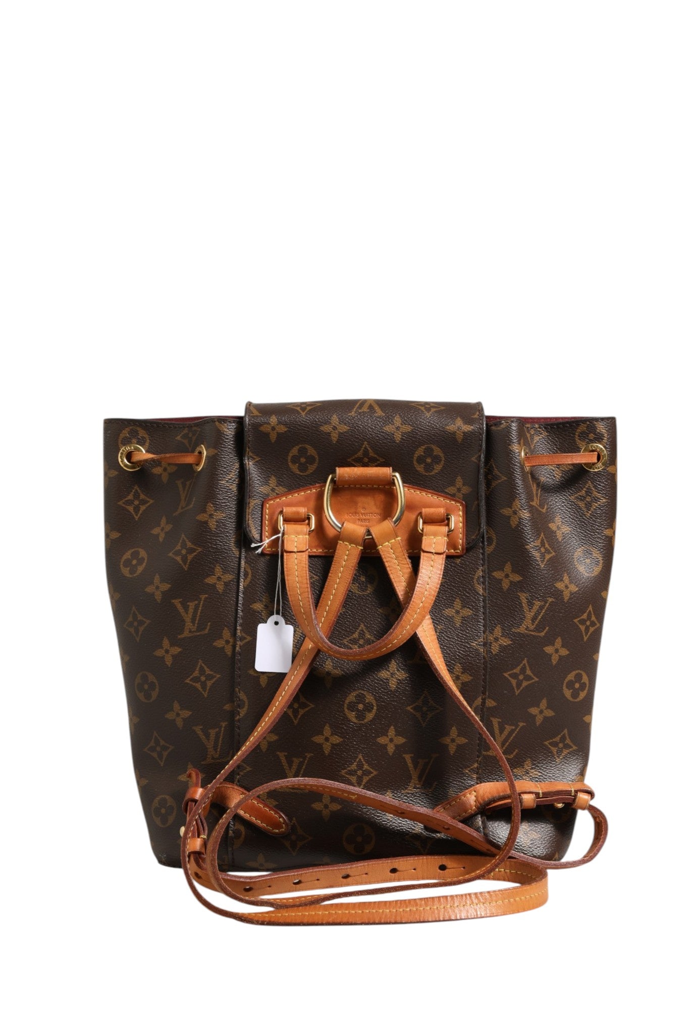 Monogram Leather Montsouris Canvas Backpack