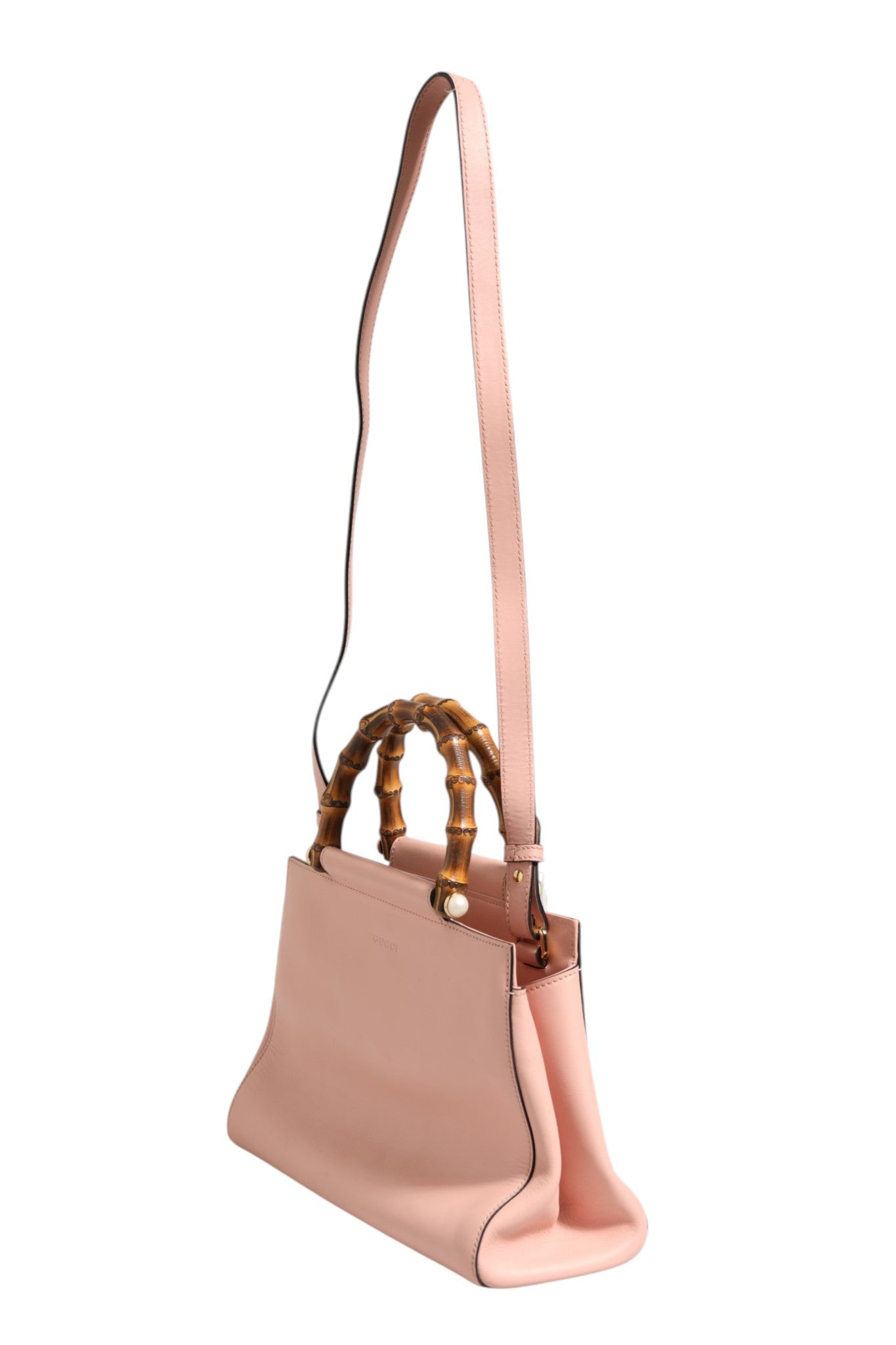 Gucci Rosa-weißes Kalbsleder Nymphaea Top Handle Bag Klein