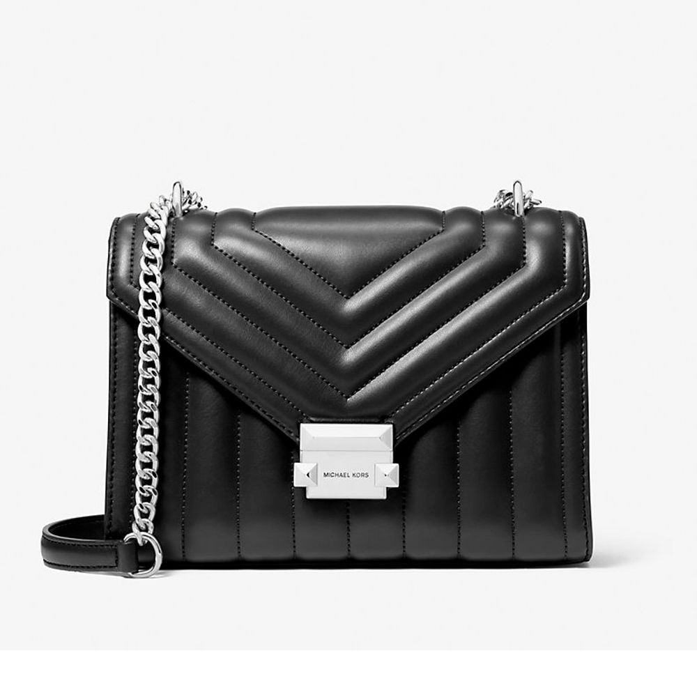 Schwarze Whitney Umhängetasche aus Pelzimitat von Michael Kors