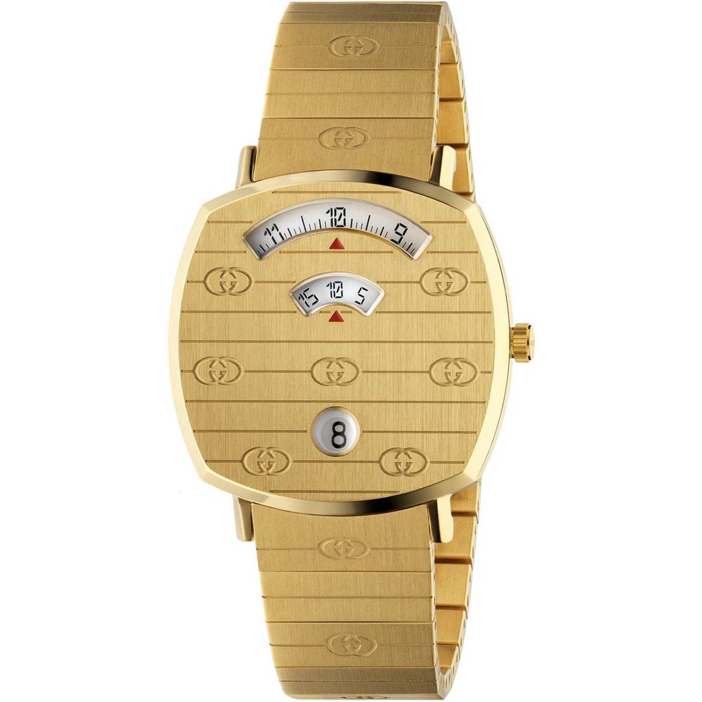 Gold Dress Watch with Stainless Steel Band