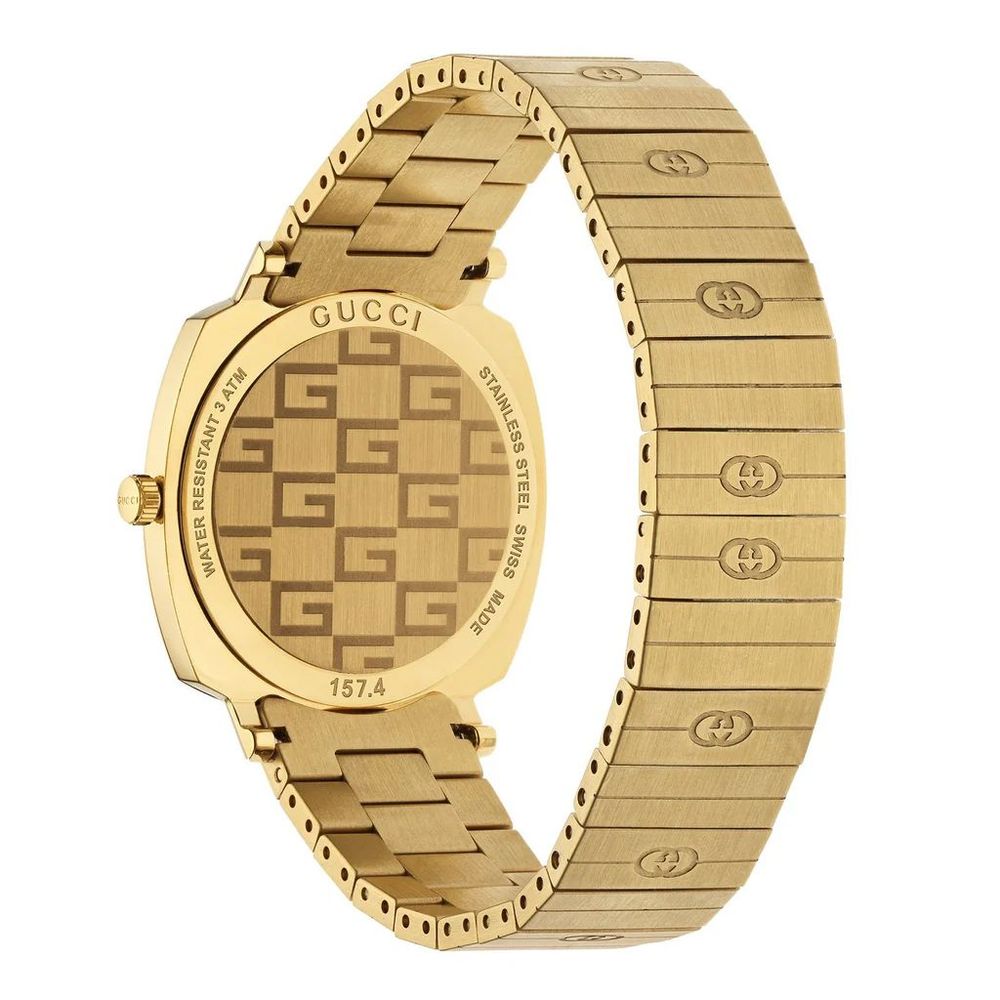 Gold Dress Watch with Stainless Steel Band