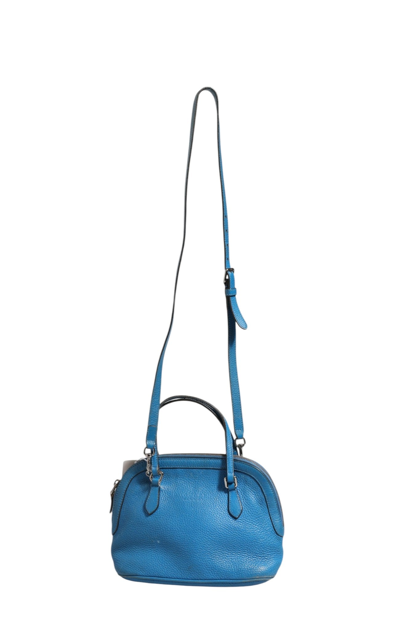 Gucci blaue Leder-Kuppelhandtasche