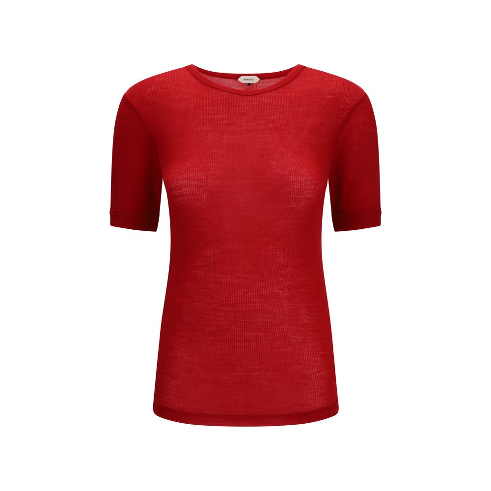 Multicolor Wool T-Shirt with Aries Embroidery