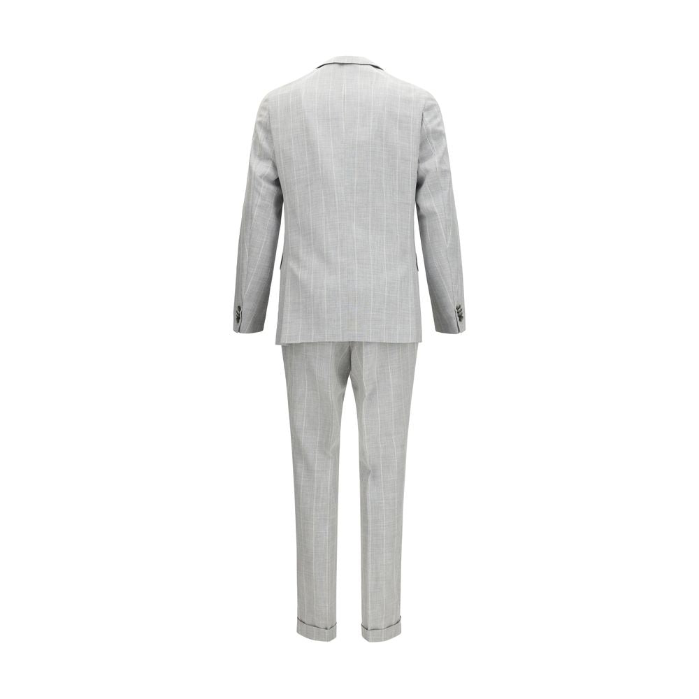 Hugo Boss Black Gray Cotton Lambskin Two-Piece Suit