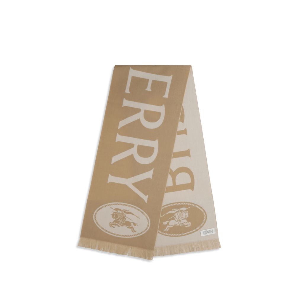 Beigefarbener Schal aus Wolle von Burberry mit Jacquard-Logo