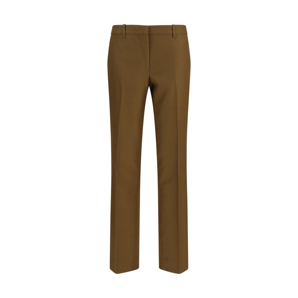 Braune Hosen aus Wolle und Mohair, schmal geschnitten