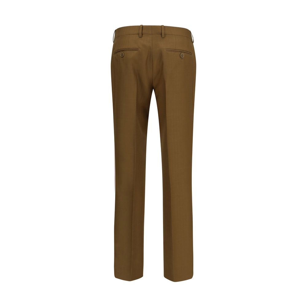 Braune Hosen aus Wolle und Mohair, schmal geschnitten
