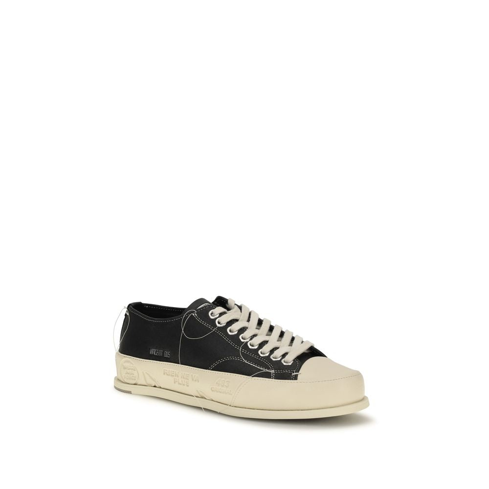 Schwarze Low-Top-Sneaker aus Leder von Premiata