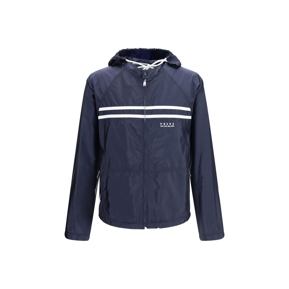 Blaue, synthetische Oversized-Shelljacke