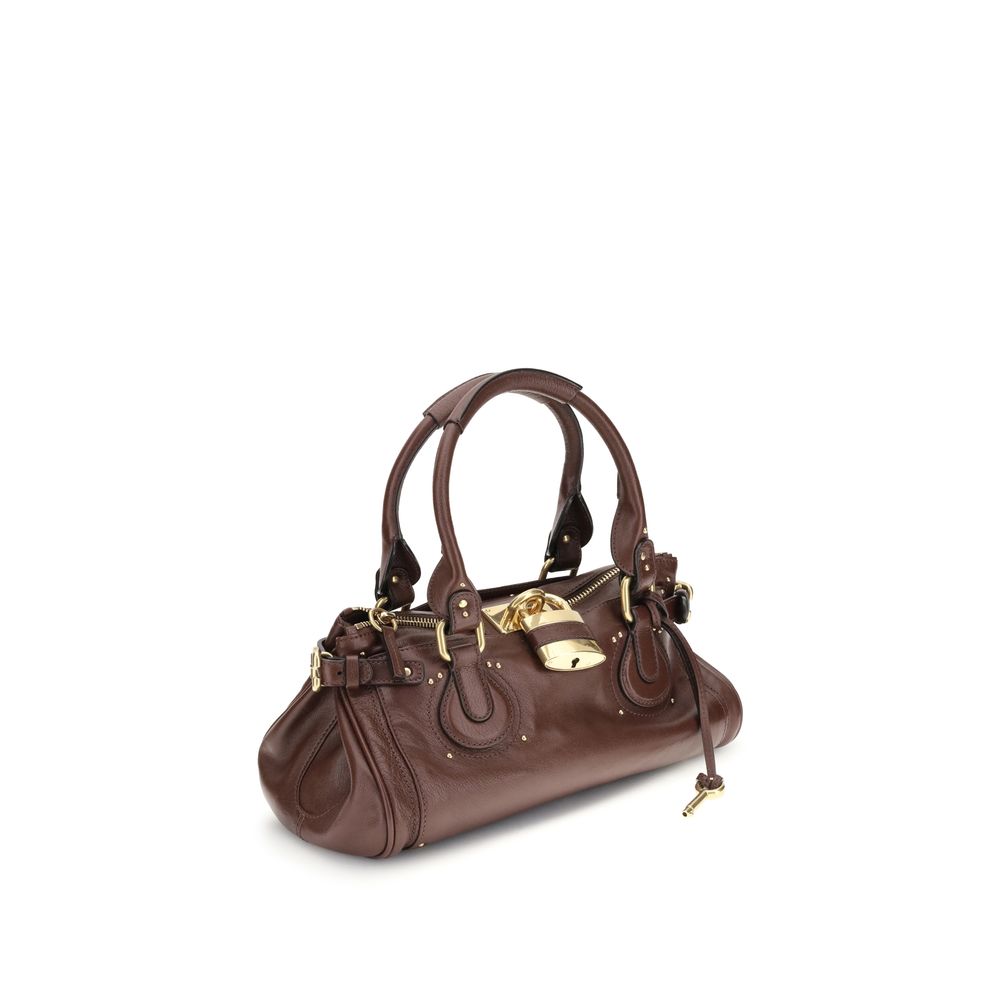 Bordeauxfarbene Lederschultertasche mit Aluminiumverschluss