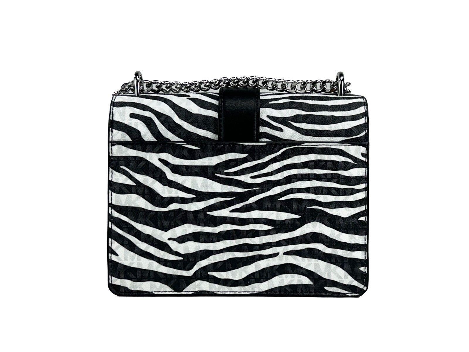 Black Michael Kors Greenwich Leather Crossbody Tote with Chain