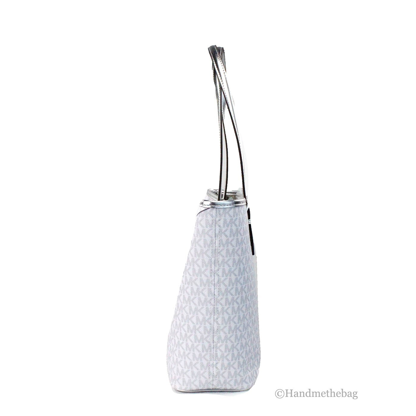 Weiße Leder Michael Kors Jet Set Travel Medium Tote