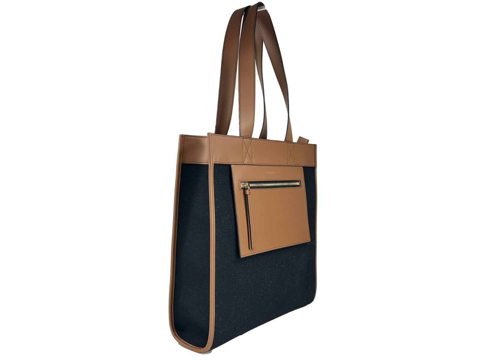 Multicolor Leather Burberry Small Pocket Tote Bag