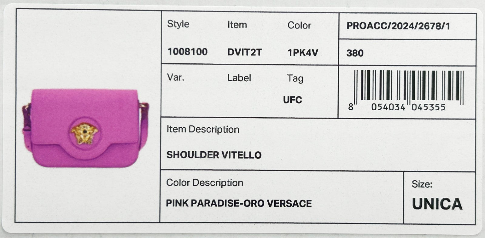 Pink Leather La Medusa Crossbody Shoulder Bag by Versace