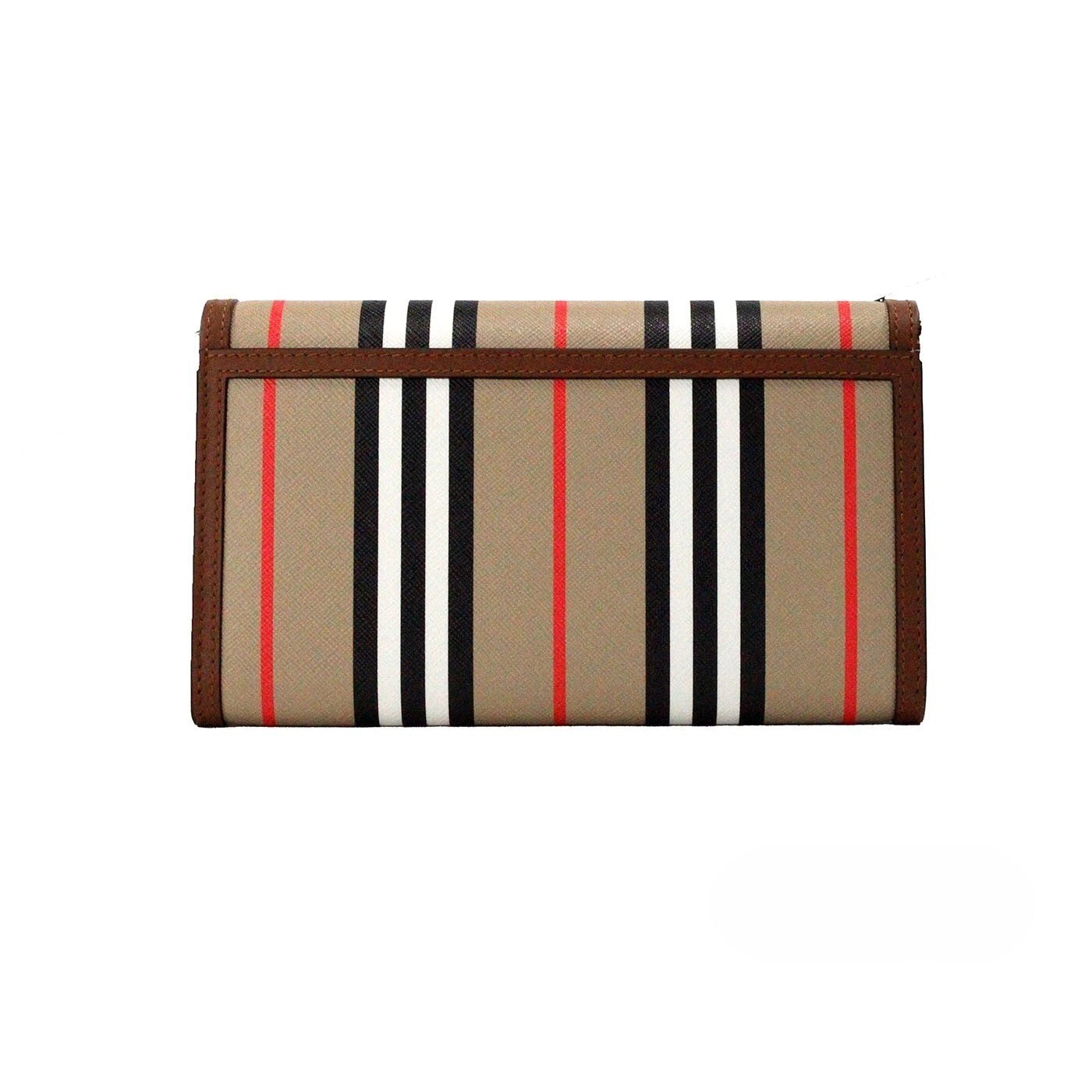 Tan Leather Burberry Hannah Crossbody Wallet Bag
