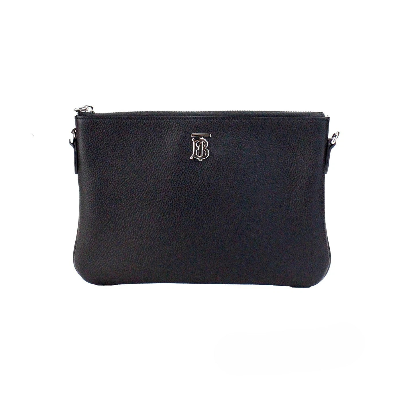Schwarze Burberry Peyton Umhängetasche aus Leder