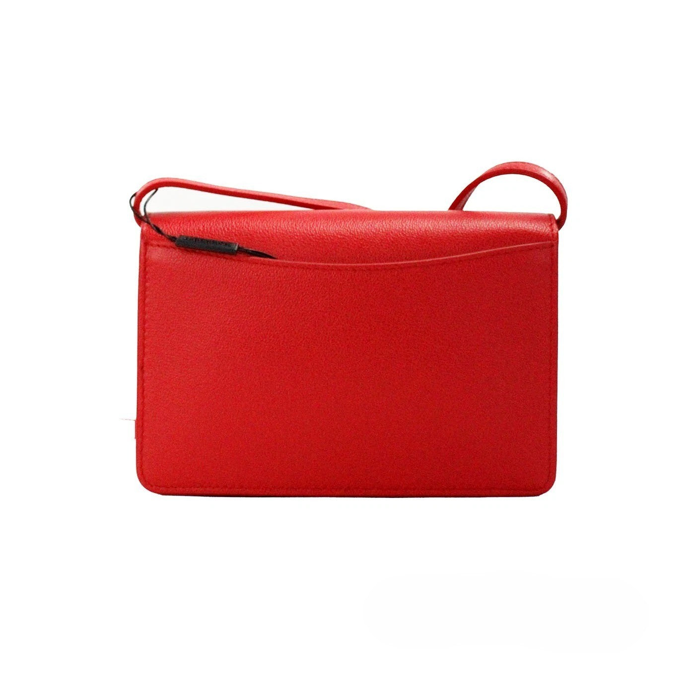 Red Leather Burberry Hampshire Crossbody Bag with Embossed Logo